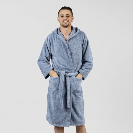 Albornoz capucha indigo 450gr Unisex