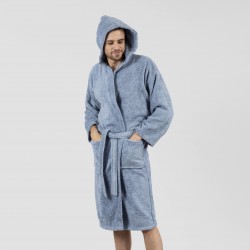 Albornoz capucha indigo 450gr Unisex