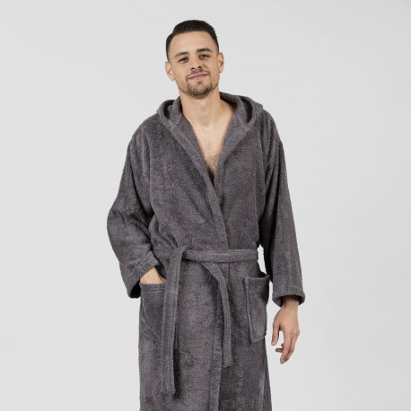 Albornoz capucha marengo 450gr Unisex