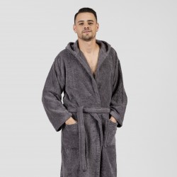 Albornoz capucha marengo 450gr Unisex