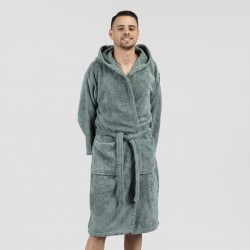 Albornoz capucha verde frances 450gr Unisex