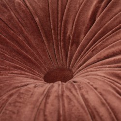 Cojín terciopelo Flor algodón teja 45x45 - funda + relleno