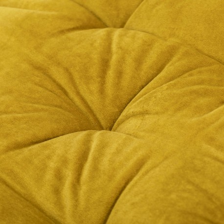 Cojín de silla terciopelo algodón mostaza 50x50 - funda + relleno