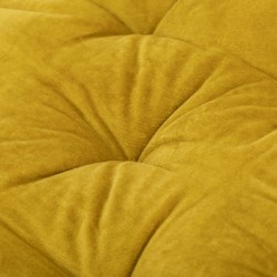 Cojín de silla terciopelo algodón mostaza 50x50 - funda + relleno
