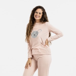 Pijama polar Mouse rosa palo