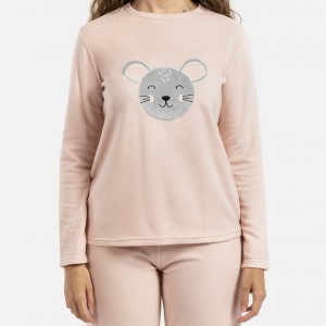 Pijama polar Mouse rosa palo 2