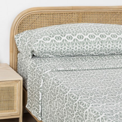 Juego de sábanas coralina Agatha verde tiffany