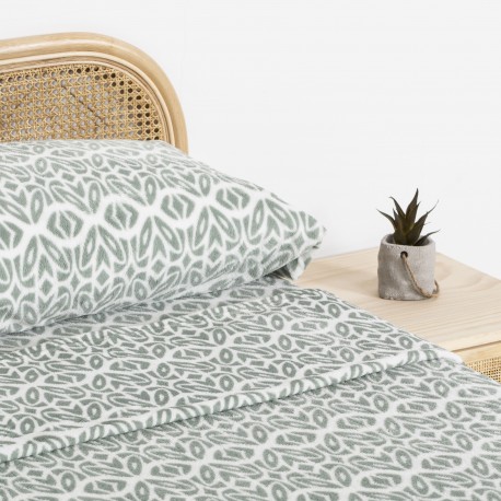 Juego de sábanas coralina Agatha verde tiffany