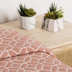 Colcha doble tela jacquard Libertad mandarina