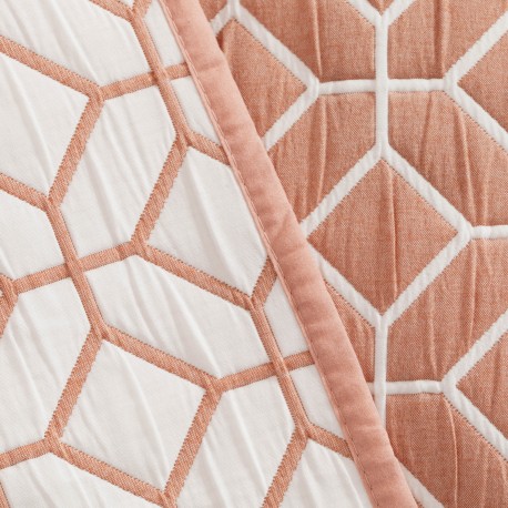 Colcha doble tela jacquard Libertad mandarina