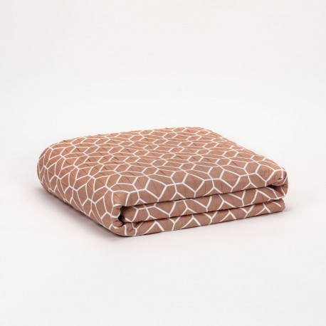 Colcha doble tela jacquard Libertad mandarina