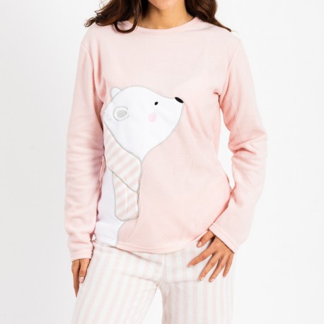 Pijama polar Oso polar rosa