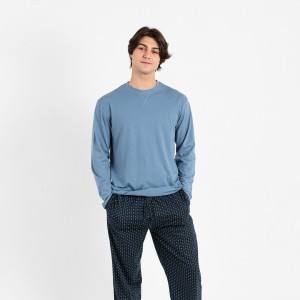 Pijama hombre franela Diamante indigo 2
