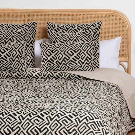 Colcha jacquard chenilla Arzai beige - negro - 120gr