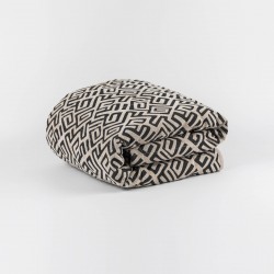 Colcha jacquard chenilla Arzai beige - negro - 120gr