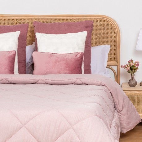 Edredón liso efecto desgastado