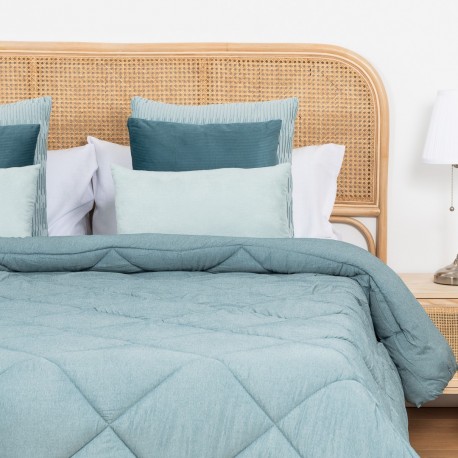 Edredón liso efecto desgastado