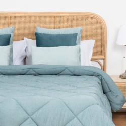 Edredón liso efecto desgastado