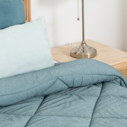 Edredón liso efecto desgastado