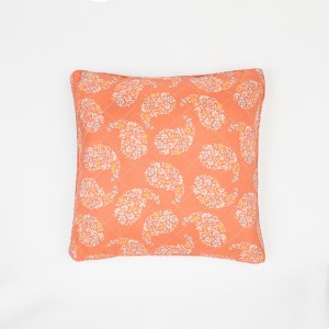 Cojín cuadrante Mariona teja 55x55 - funda + relleno