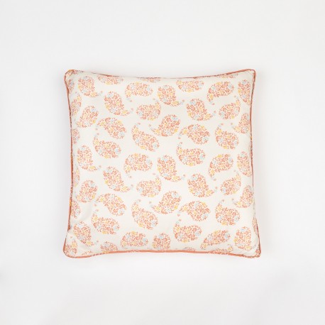 Cojín cuadrante Mariona teja 55x55 - funda + relleno