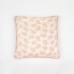 Cojín cuadrante Mariona teja 55x55 - funda + relleno