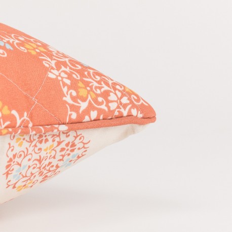 Cojín cuadrante Mariona teja 55x55 - funda + relleno