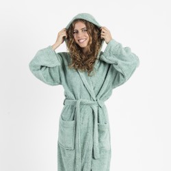 Albornoz capucha verde tiffany 450gr Unisex