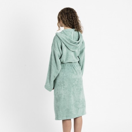 Albornoz capucha verde tiffany 450gr Unisex