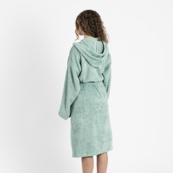 Albornoz capucha verde tiffany 450gr Unisex