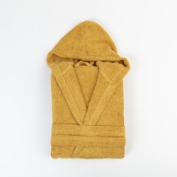 Albornoz capucha mostaza 450gr Unisex