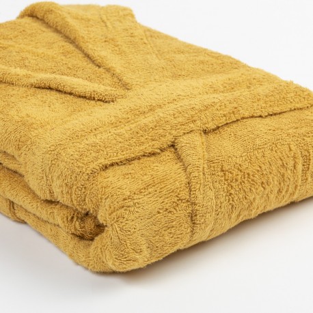 Albornoz capucha mostaza 450gr Unisex