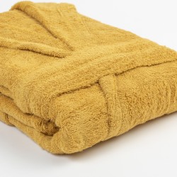 Albornoz capucha mostaza 450gr Unisex