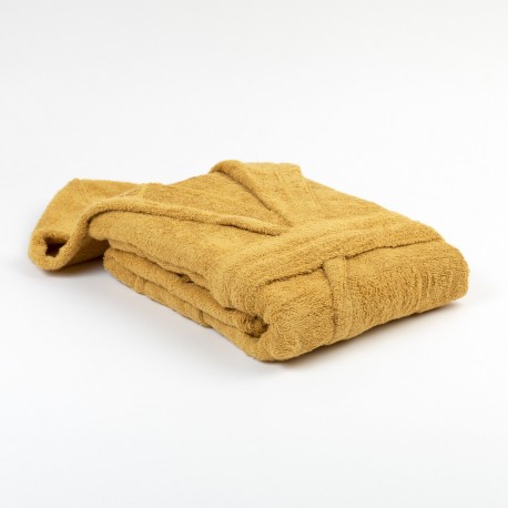 Albornoz capucha mostaza 450gr Unisex