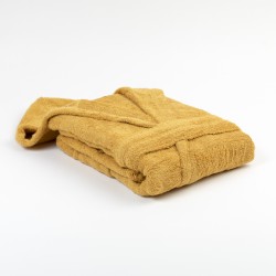 Albornoz capucha mostaza 450gr Unisex