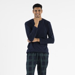 Pijama hombre franela Pinche azul marino