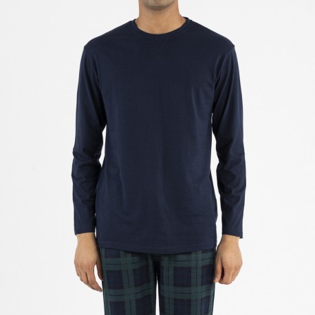 Pijama hombre franela Pinche azul marino