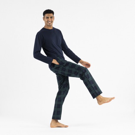 Pijama hombre franela Pinche azul marino