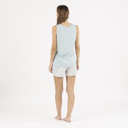 Pijama corto algodón Ninfa verde menta