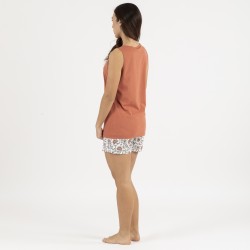 Pijama corto algodón Isabel teja