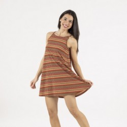 Vestido corto tirantes crepe Emily teja