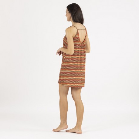 Vestido corto tirantes crepe Emily teja