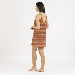 Vestido corto tirantes crepe Emily teja