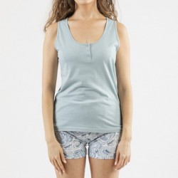 Pijama corto algodón Venice azul