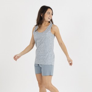 Pijama corto algodón Cloti indigo 2