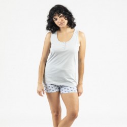 Pijama corto algodón Gaia indigo