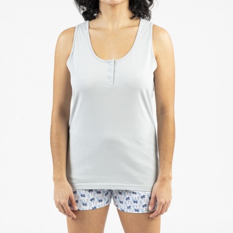 Pijama corto algodón Gaia indigo