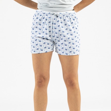 Pijama corto algodón Gaia indigo