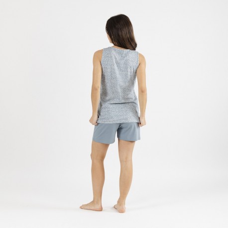Pijama corto algodón Cloti indigo