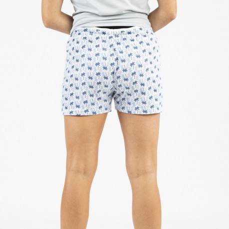 Pijama corto algodón Gaia indigo